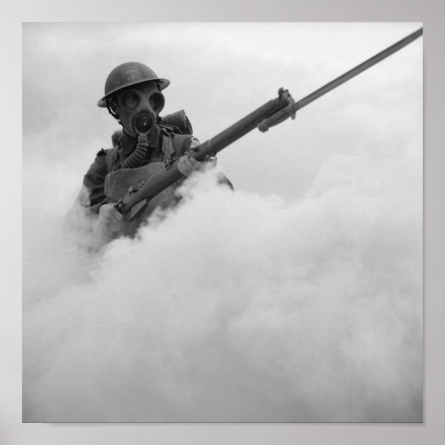 Poster Gás-Soldado Com Rifle Bayoneted - 1941 (Frente)