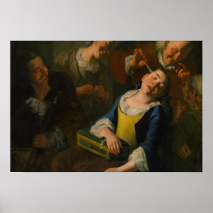 Poster Gaspare Traversi - Teasing a Sleeping Girl