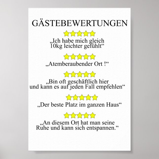 Poster Gästebwertung WC - Gäste Toilette (Frente)