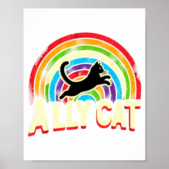 Poster Gata Aliada Orgulho Lgbt Gata  (Frente)