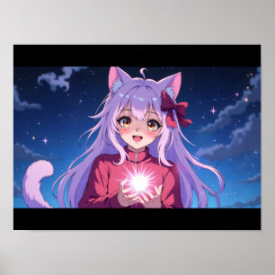 Poster Gata Anime Fofa