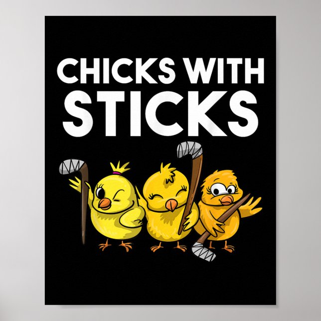 Poster Gatas Engraçadas Com Sticks Presente Para Mulheres (Frente)