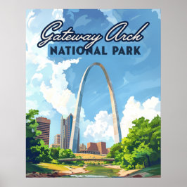 Poster Gateway Arch National Park Rua do Missouri Louis R