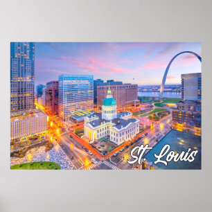 Poster Gateway Arch National Park, Ruas. Louis, Missouri