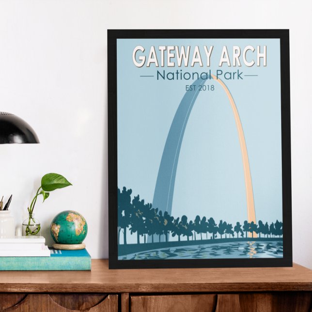 Poster Gateway Arch National Park Vintage (Criador carregado)