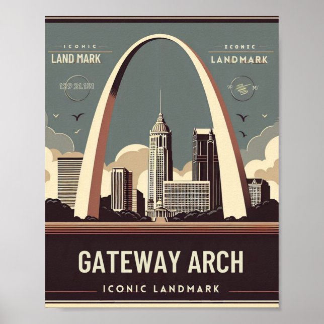 Poster Gateway Arch - Rua Louis, Missouri (Frente)