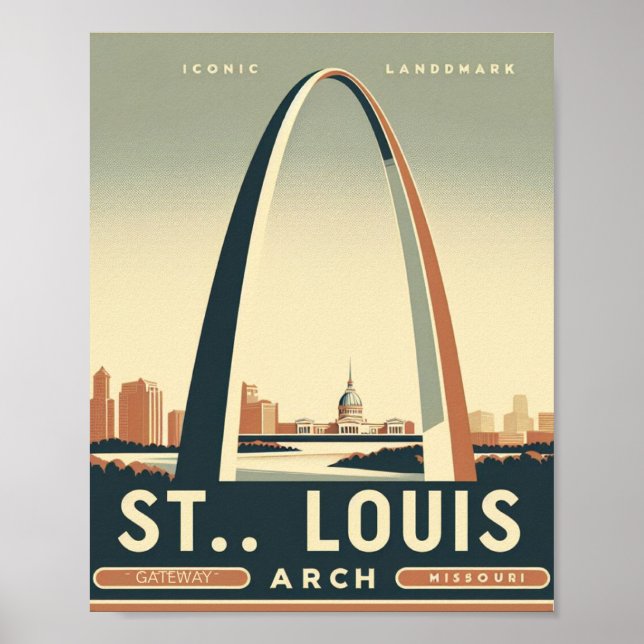 Poster Gateway Arch - Rua Louis, Missouri (Frente)