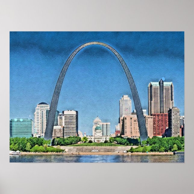 Poster Gateway Arch, Rua Louis, Missouri (Frente)