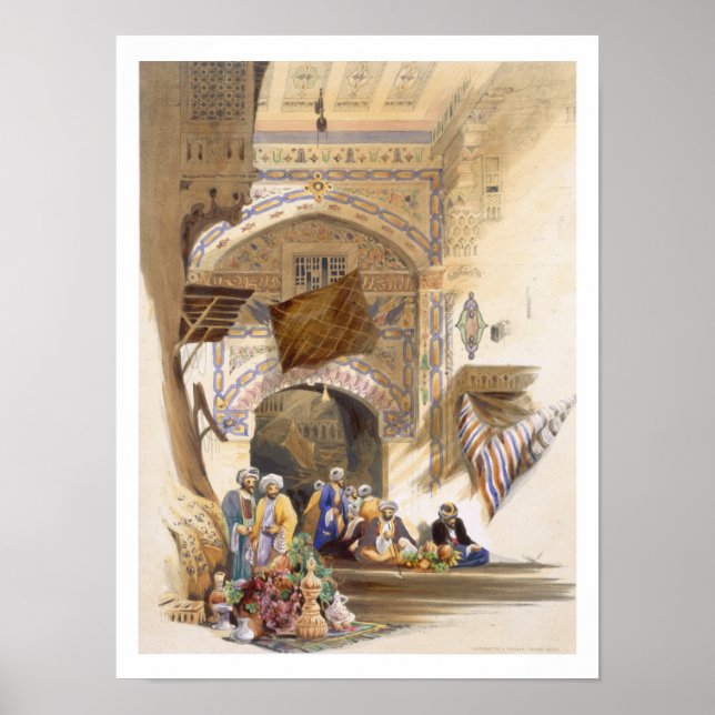 Poster Gateway de um Bazaar, Grand Cairo, pub. 1846 (lito (Frente)