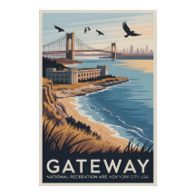 Gateway NY Arte | Cartaz de Viagem Vintage Park