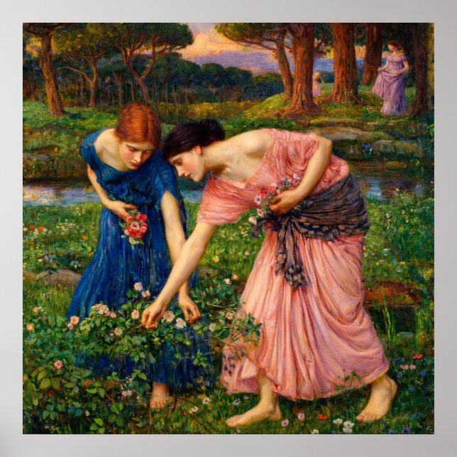 Poster Gather Ye Rosebuds While Ye May by Waterhouse (Frente)