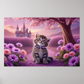 Poster Gatinho Adorável com Colar Esparsa
