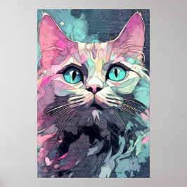 Poster Gatinho Azul Místico | Gato cúmulo