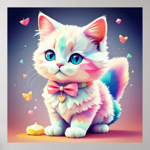 Poster Gatinho Colorido Bonito-84301