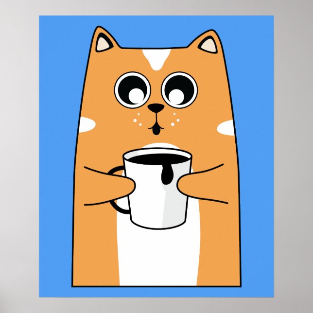 Poster Gatinho com fio de café (Frente)