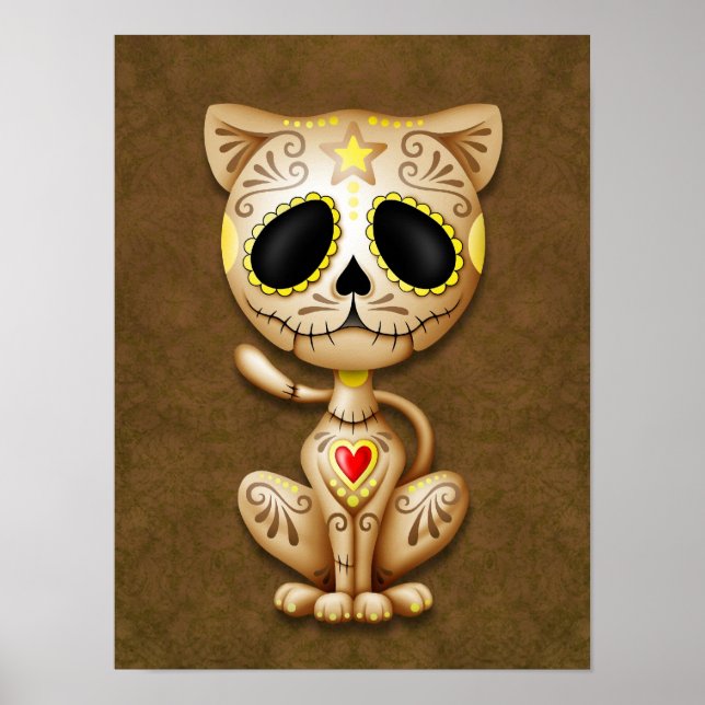 Poster Gatinho de Açúcar Zombie Castanho (Frente)