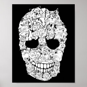 Poster Gatinho de crânio Esqueleto de Halloween Costume A