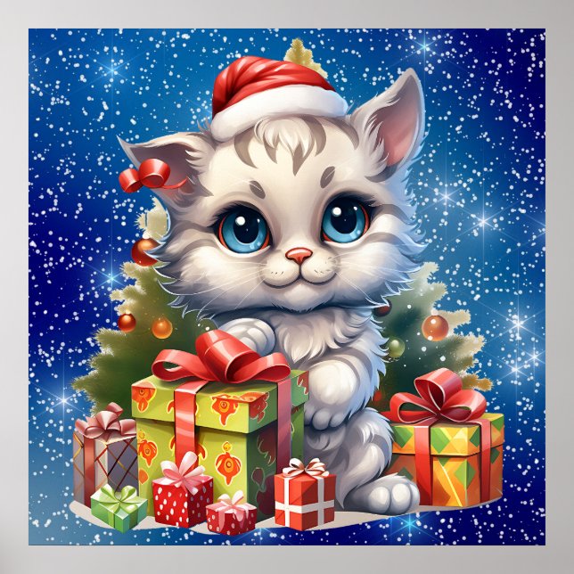 Poster Gatinho de Natal (Frente)