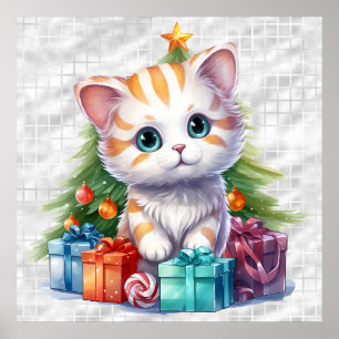 Poster Gatinho de Natal