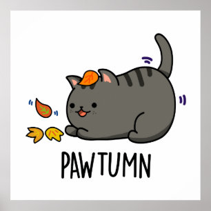 Poster Gatinho de outono, Gatinho de outono, Pawtumn