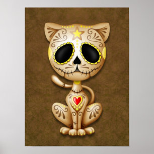 Poster Gatinho do açúcar do zombi de Brown