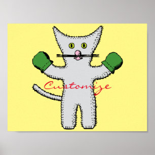 Poster Gatinho do encaixotamento com mitenes Thunder_Cove