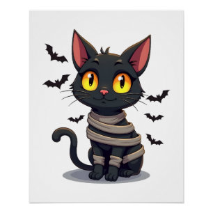 Pôster Gatinho do Gato Múmia Halloween