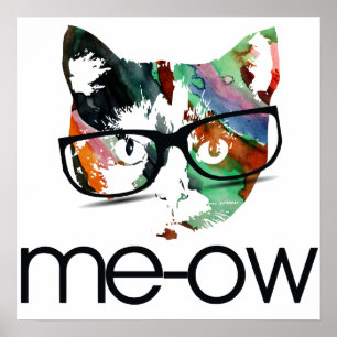Pôster Gatinho do hipster Meow