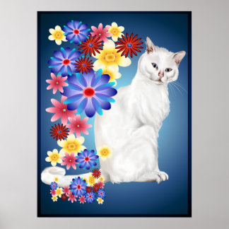 Poster Gatinho do Jardim Branco