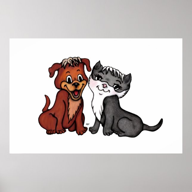 Poster Gatinho e Puppy (Frente)