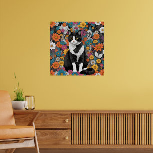 Poster Gatinho entre as flores