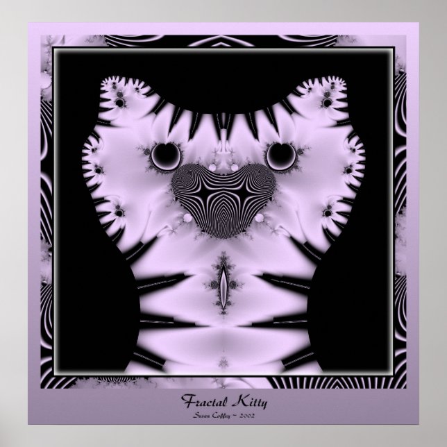 Pôster Gatinho Fractal (Frente)