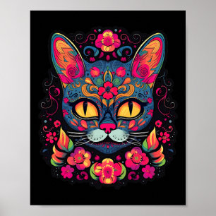 Poster Gatinho Gato Pinças Gatinhas Açúcar Crânio Calaver