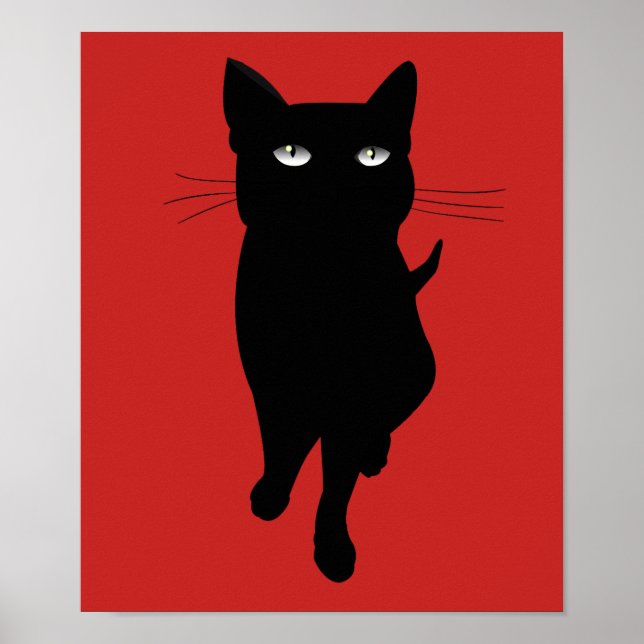 Poster Gatinho gótico de gato preto (Frente)