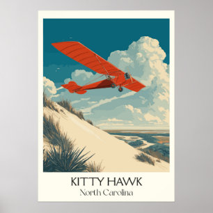 Poster Gatinho Hawk North Carolina Vintage Flight Art