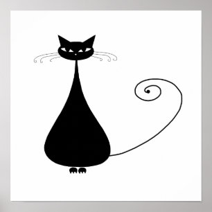 Poster Gatinho irrisório preto 4