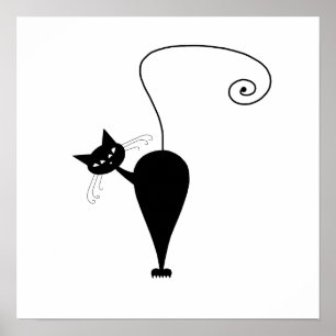 Poster Gatinho irrisório preto 5