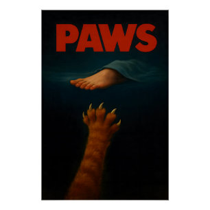Pôster Gatinho Laranja Fofo vs Pé Humano