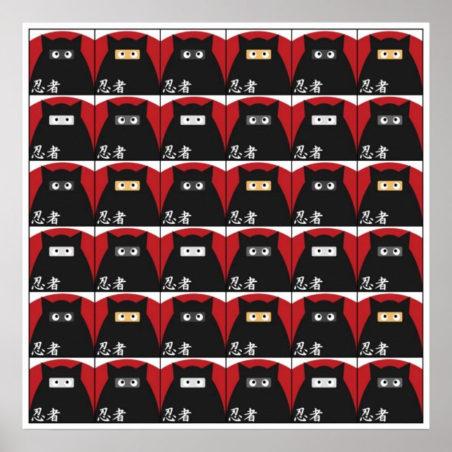 Pôster Gatinho Ninja Grande (Frente)