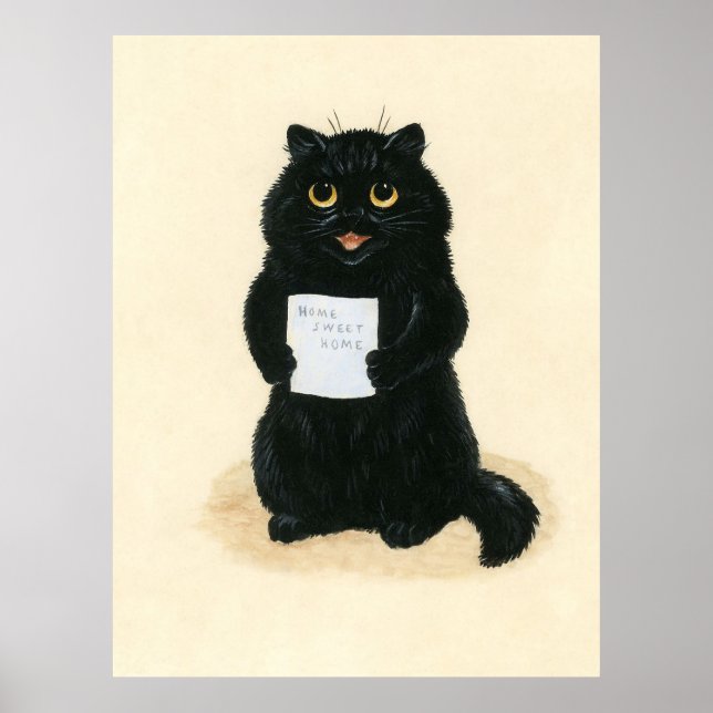 Poster Gatinho Preto para Casa Doce Abrigos de Emergência (Frente)