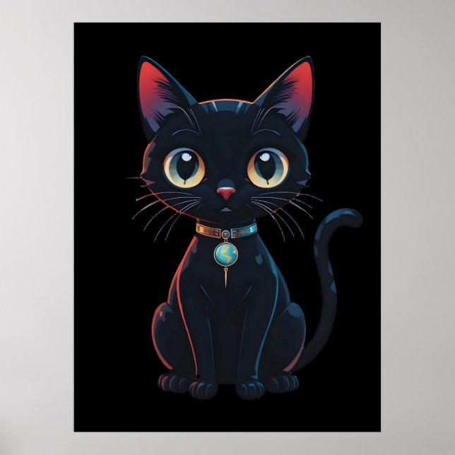 Poster Gatinho Preto Pouco Assustador (Frente)