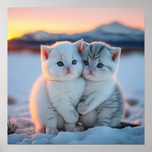 Poster Gatinhos de neve