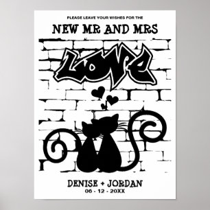 Poster Gatinhos do estilo urbano apaixonados pelo casamen
