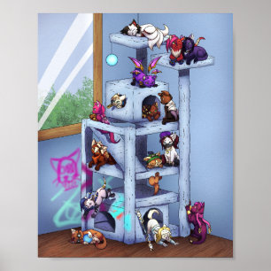 Poster Gatinhos na Árvore Gato