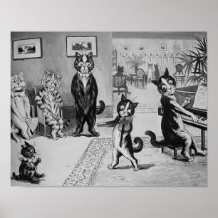 Pôster Gatinhos violinista, Louis Wain