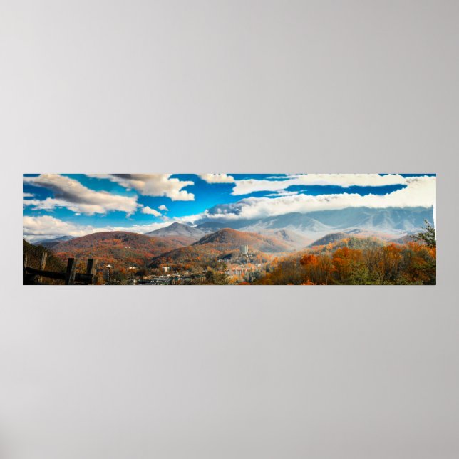 Poster Gatlinburg, TN e Montanhas do Enfumaçado Excelente (Frente)