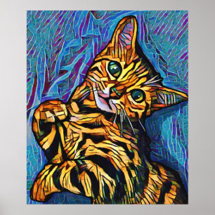 Poster Gato 684, Gatinho Multicolorido