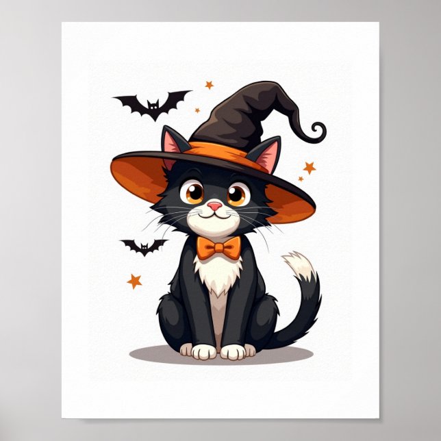 Poster Gato Adolescente Feiticeiro Hat em Tuxedo Cat Hall (Frente)