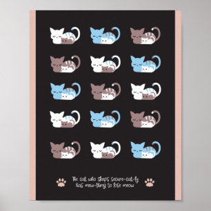 Poster Gato adormecido engraçado cita II