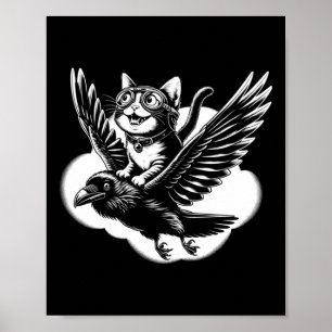 Poster Gato Andando Uma Coroa... Gato Em Puta Voadora Eng